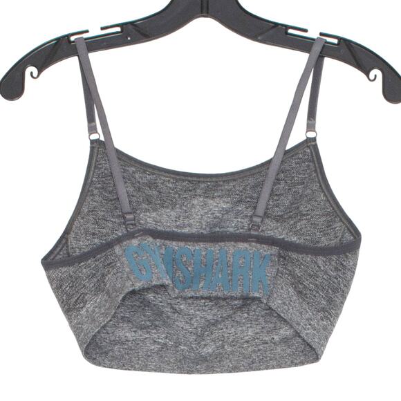 Gymshark Womens Sports Bra Padded Spell Out Workout Athletic Gray Size Large FD - Picture 4 of 4